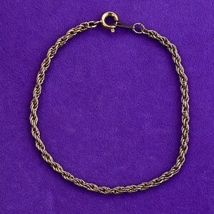 💛 Radiant Gold Tone Rope Bracelet | Twisted Chain | Timeless Everyday Layering